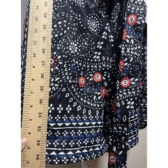 BloomChic Bandana Print Belted Pocket Surplice Neck Romper Black Size 26 NWT - Picture 11 of 16